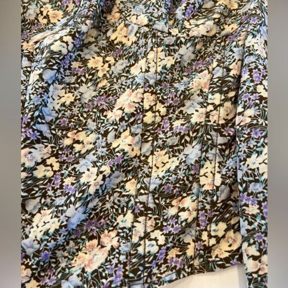 ASTR the Label Women’s Top Size XL Floral Print Crop Corset Brown Peach Boho - Picture 9 of 14